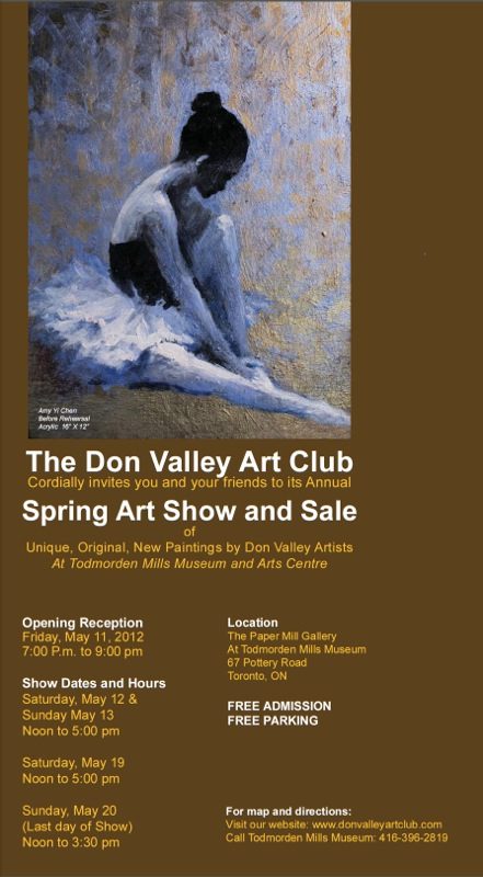 A poster for the don valley art club 's spring show and sale.