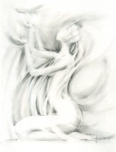 Light Touch ; 8” x 10” pencil & graphite powder drawing