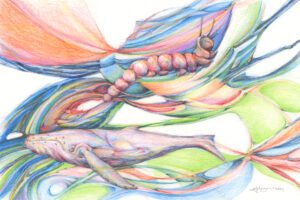 Changlings *sold ; colour pencil & pencil 12"x8"
