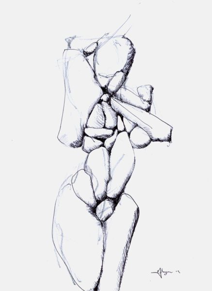 stones concept drawing ; pencil & micron