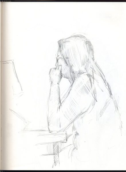 Working from home. A sketchbook entry.